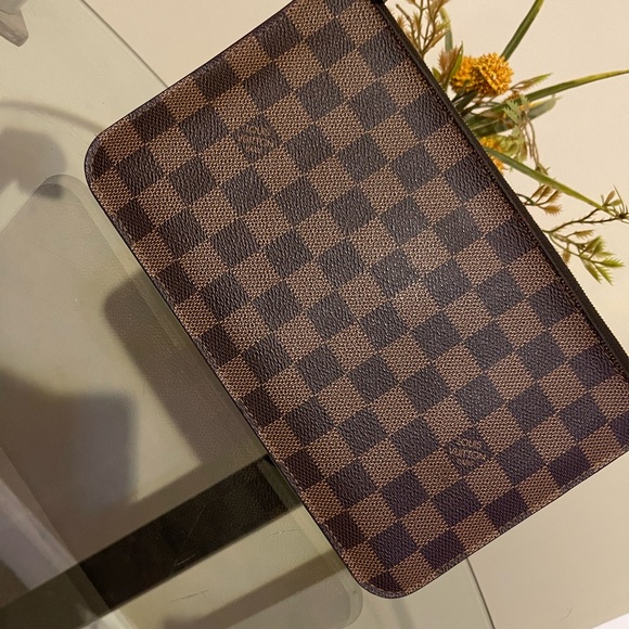 Louis Vuitton Brown and Black Checkered Pouch